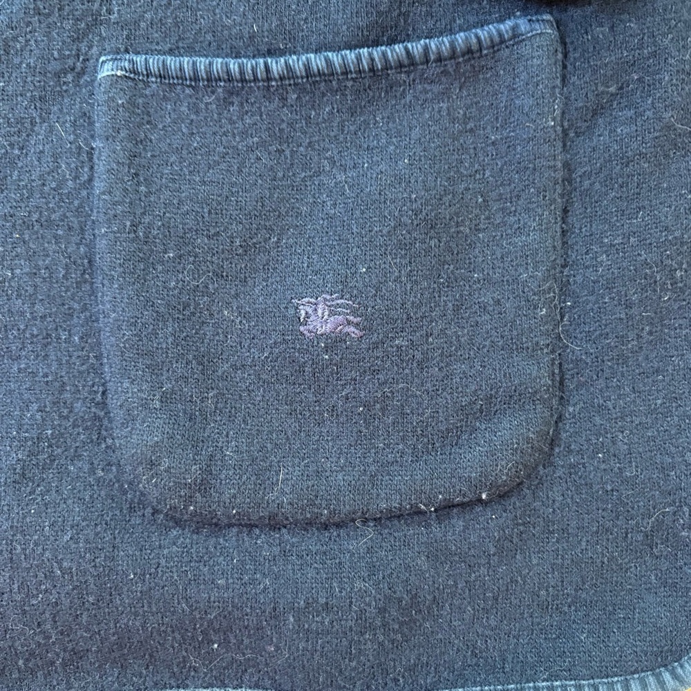 Vintage Burberry Car Coat Womens Sz 18 House Check Blue Hooded Wool Jacket - Picture 4 of 15